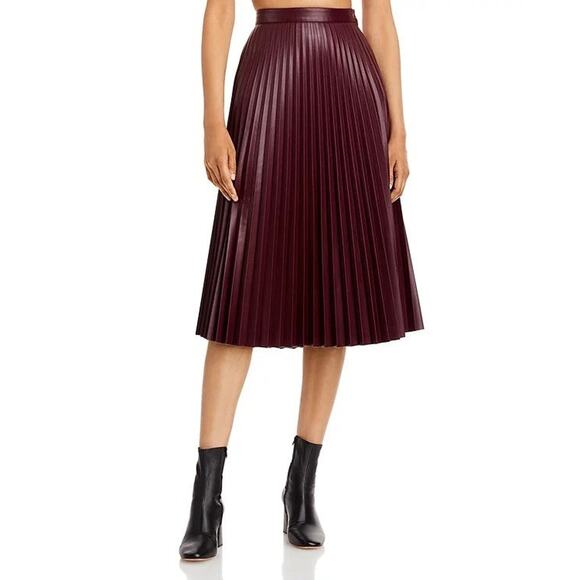Proenza Schouler White Label Pleated Faux Leather Skirt - 8 - Picture 2 of 6